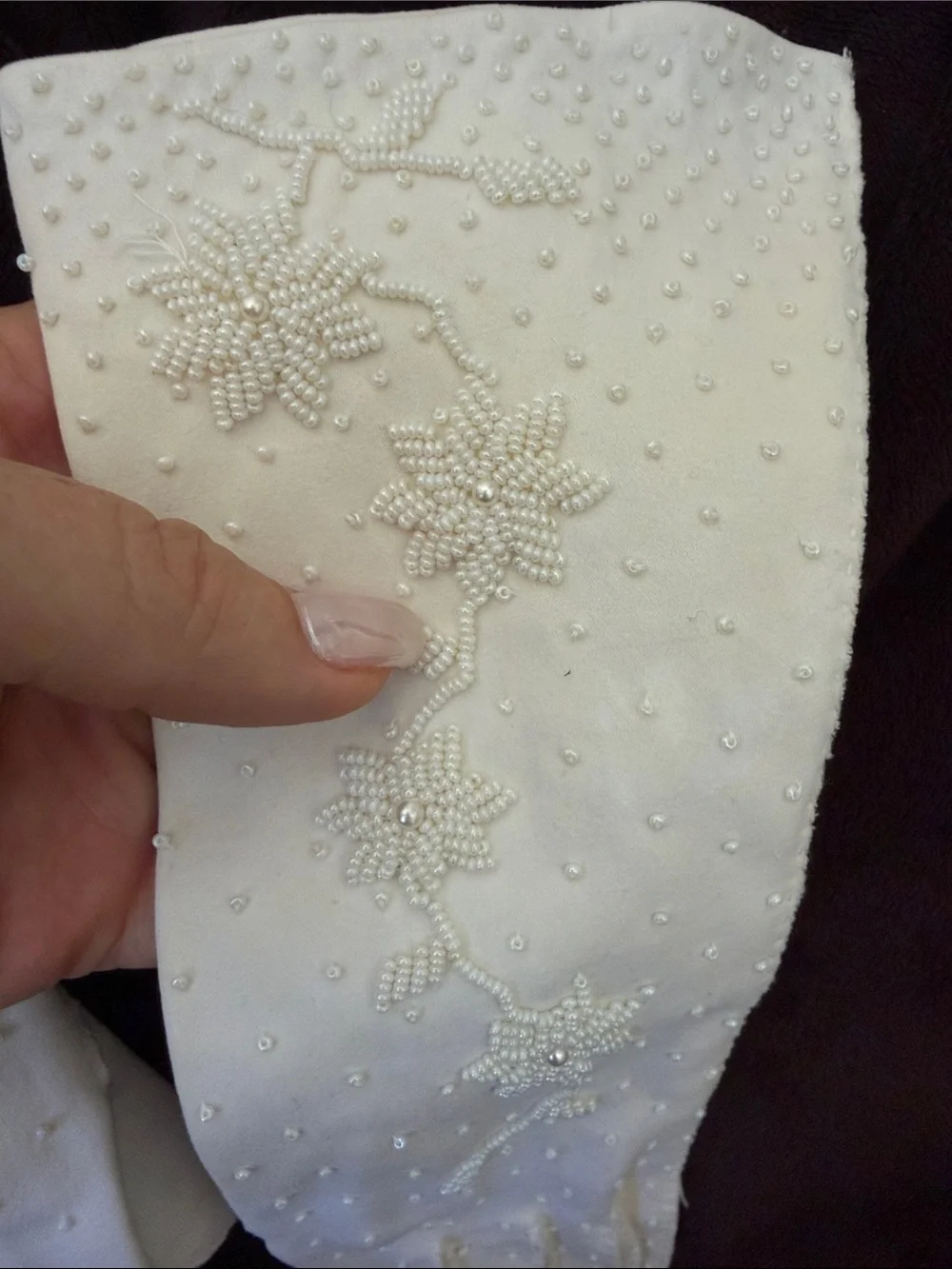 Elegant Vintage White Beaded Floral Opera Gloves - Women's Accessories